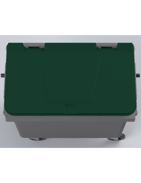 Conteneur Bac Poubelle à déchets 770 Litres avec couvercle