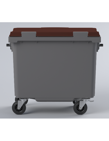 Conteneur Bac Poubelle à déchets 4 roues de 660 Litres avec couvercle