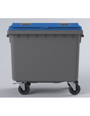 Conteneur Bac Poubelle à déchets 4 roues de 660 Litres avec couvercle