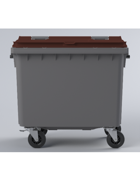 Conteneur Bac Poubelle à déchets 4 roues de 660 Litres avec couvercle