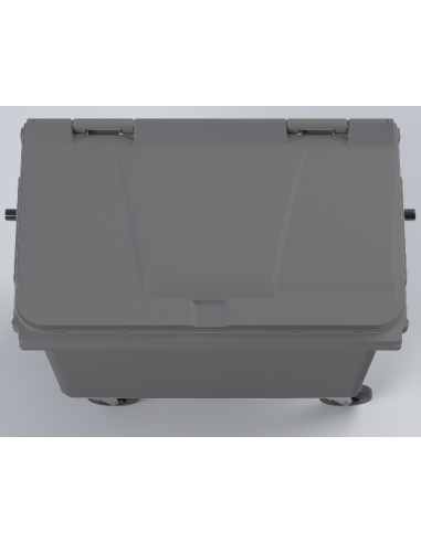 Conteneur Bac Poubelle à déchets 4 roues de 660 Litres avec couvercle