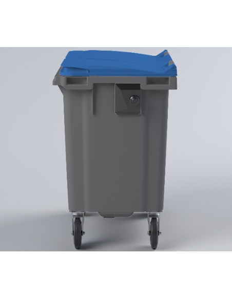 Conteneur Bac Poubelle à déchets 4 roues de 660 Litres avec couvercle