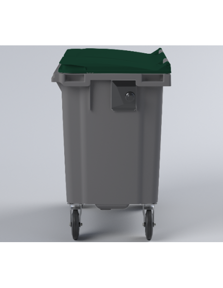 Conteneur Bac Poubelle à déchets 4 roues de 660 Litres avec couvercle