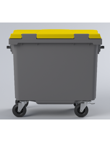 Location Conteneur Bac Poubelle à déchets 4 roues de 660 Litres avec couvercle