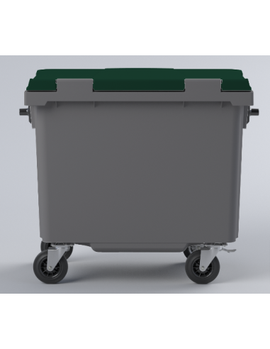 Location Conteneur Bac Poubelle à déchets 4 roues de 660 Litres avec couvercle