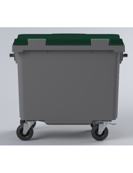 Location Conteneur Bac Poubelle à déchets 4 roues de 660 Litres avec couvercle