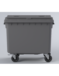 Location Conteneur Bac Poubelle à déchets 4 roues de 660 Litres avec couvercle 2