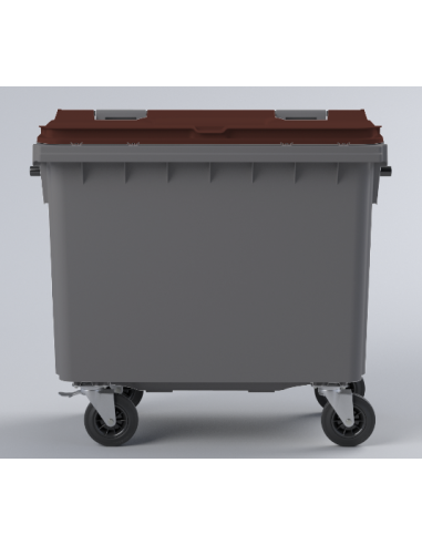 Location Conteneur Bac Poubelle à déchets 4 roues de 660 Litres avec couvercle