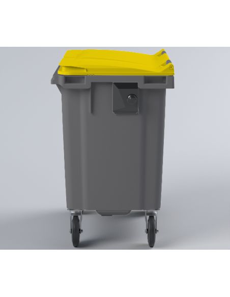 Location Conteneur Bac Poubelle à déchets 4 roues de 660 Litres avec couvercle